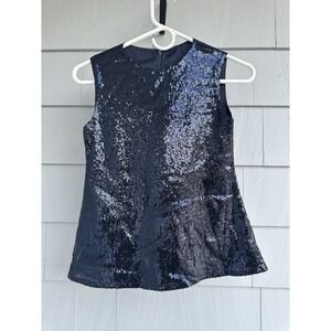 Vintage Y2K Isabel Garreton Blue Sequin Tunic Top Size 8 Made in‎ Chile